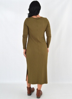 Vestido Longo Canelado Militar Declari - Foto 4