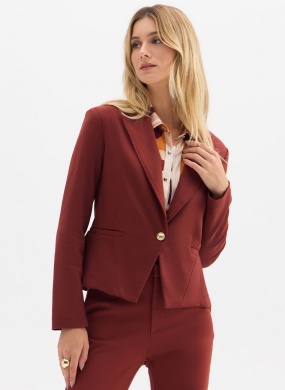 Blazer Acinturado Marrom Flor de Lis - Foto 1