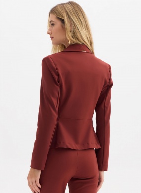 Blazer Acinturado Marrom Flor de Lis - Foto 2