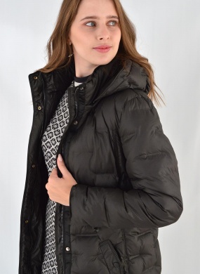 Jaqueta Alongada De Pluma Sint�tica Preta Alpelo - Foto 2