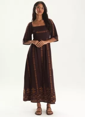 Vestido Linho Bordado Mobile Cantão - Foto 2