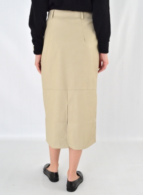 Saia Midi em Pu Cru Pacific Blue - Foto 3