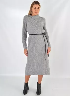 Vestido Midi Em Tricot Cor Grafite Bana Bana - Foto 1