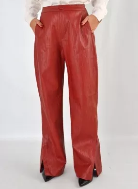 Calça Pantalona Em Pu Rubi Bana Bana - Foto 1