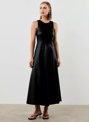Vestido Em Pu Preto MX Fashion - Foto 2