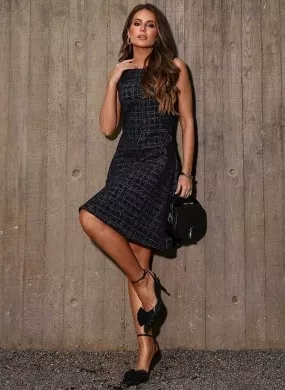 Vestido Jacquard Preto Anahí - Foto 1