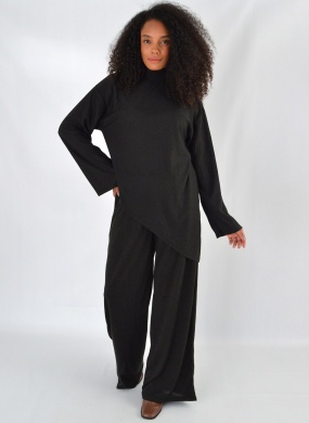 Conjunto Comfy Blusa Assim�trica Lez a Lez Preto - Foto 1
