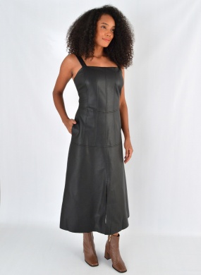 Vestido Midi Carmelita Pu Cor Preto Alice  - Foto 1