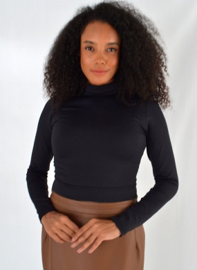 Cropped Coqueta Cor Preto - Foto 1