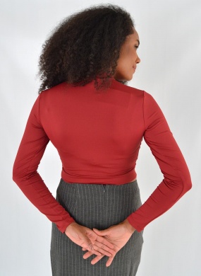 Cropped Coqueta Cor Bordo - Foto 3