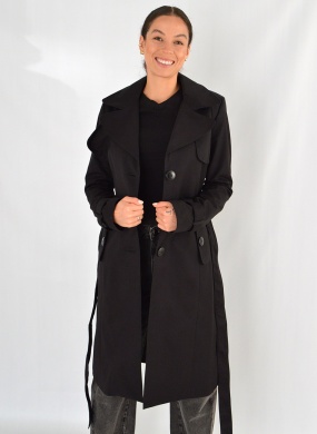 Trench Coat Preta Trappiche  - Foto 1
