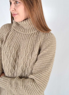Blusa Em Tricot Gola Alta Bege Biamar  - Foto 2