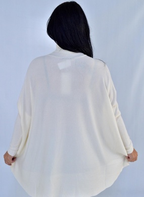 Blusa Creme Ampla Tricot De Fio de Cachemir Susan Zheng  - Foto 3