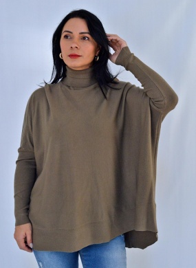 Blusa Musgo Ampla Tricot De Fio de Cachemir Susan Zheng  - Foto 1