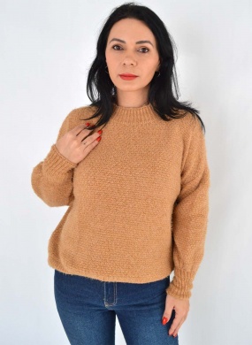Blusa em Tricot Cor Caramelo Malhas Gida  - Foto 1