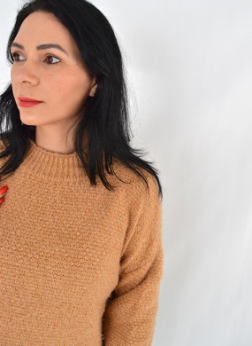 Blusa em Tricot Cor Caramelo Malhas Gida  - Foto 2