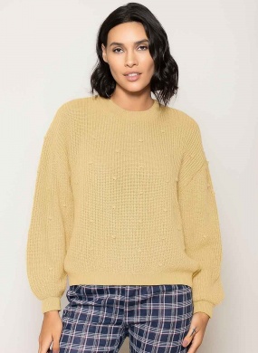 Blusa Tricot Po� Biamar Manteiga - Foto 1