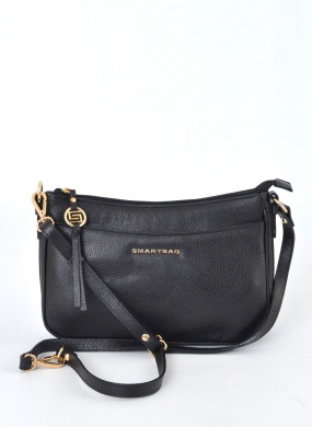 Bolsa da cor preta Couro ombro e transversal Smartbag  - Foto 2