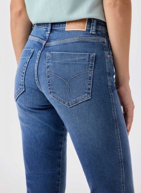 Cal�a Jeans Rubi Azul M�dio Flor de Lis - Foto 3