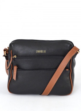 Bolsa Couro M�dia Cor Preto Linea Bella - Foto 1