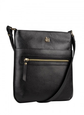 Bolsa Couro M�dia Preta Linea Bella - Foto 3