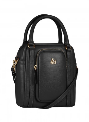 Bolsa Couro M�dia Preto Linea Bella - Foto 2