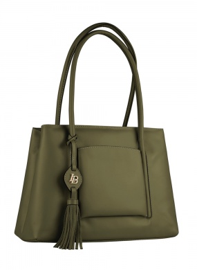 Bolsa Couro Cor Oliva Linea Bella - Foto 1