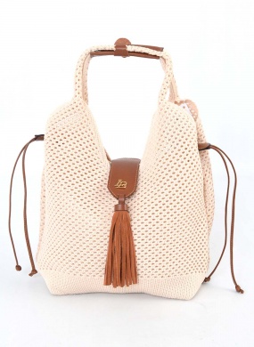Bolsa Tricotada Cor Cru Linea Bella - Foto 1