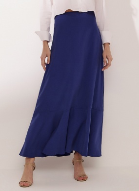 Saia Cobalto Maxi Midi Flor de Lis - Foto 1