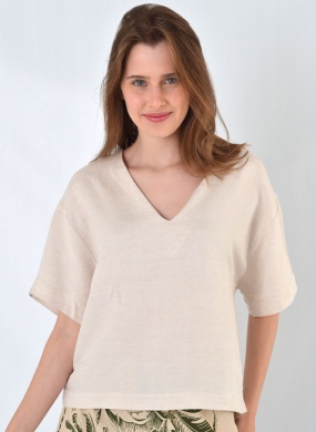 Blusa Linho Flor de Lis - Foto 1