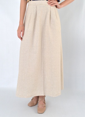 Saia Linho Maxi Midi Flor de Lis - Foto 2