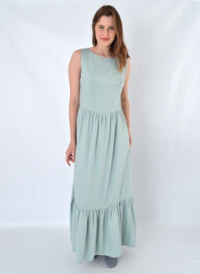 Vestido Menta Viscose Flor de Lis - Foto 1