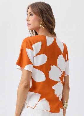 Blusa Estampa Margarida Flor de Lis - Foto 2