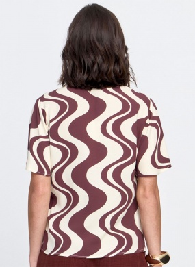 Blusa Viscocrepe Marrom Seiki - Foto 2