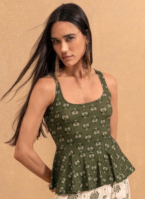 Blusa Peplum Estampada Lez a Lez - Foto 1