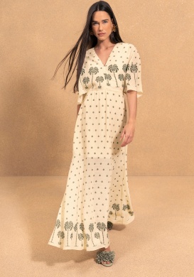 Vestido Longo Bege Lez a Lez - Foto 1