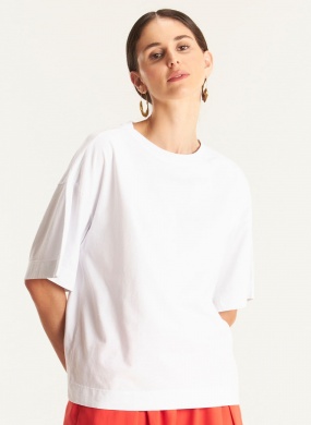 Blusa Branca Maxi B�sica Cant�o - Foto 2