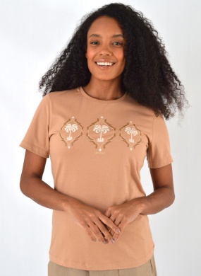 Blusa T-shirt Areia Estampa  Lez a Lez - Foto 1
