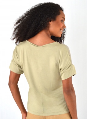 Blusa Crepe Verde Gatos e Atos - Foto 3