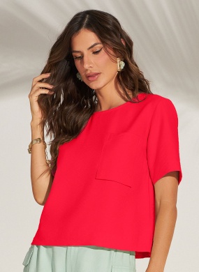 Blusa Textura Vermelho Gatos e Atos - Foto 1