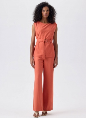 Conjunto Regata Pantalona Risca de Giz Flor de Lis - Foto 5