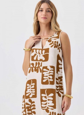 Vestido Estampa Folhas Flor de Lis - Foto 6