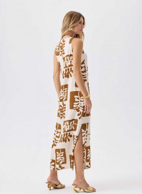 Vestido Estampa Folhas Flor de Lis - Foto 7