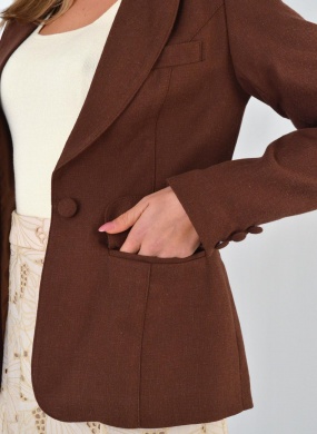 Blazer Linho Petra Marrom Trappiche  - Foto 3