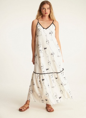 Vestido al�a linho bordado faces Cant�o - Foto 1