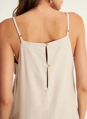 Vestido longo linho viva areia cant�o - Foto 4