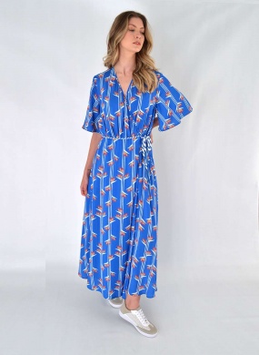 Vestido Ch� Estampado Transpassado Lez a Lez - Foto 1