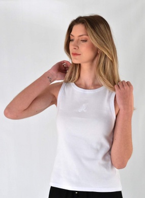 Blusa Regata B�sica Branco Flor de Lis  - Foto 1