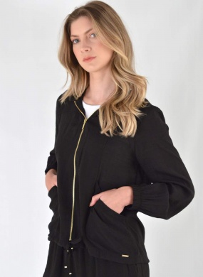Jaqueta Em Crepe de Viscose Preto Declari - Foto 2