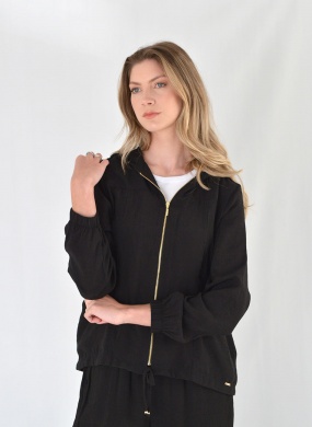 Jaqueta Em Crepe de Viscose Preto Declari - Foto 5